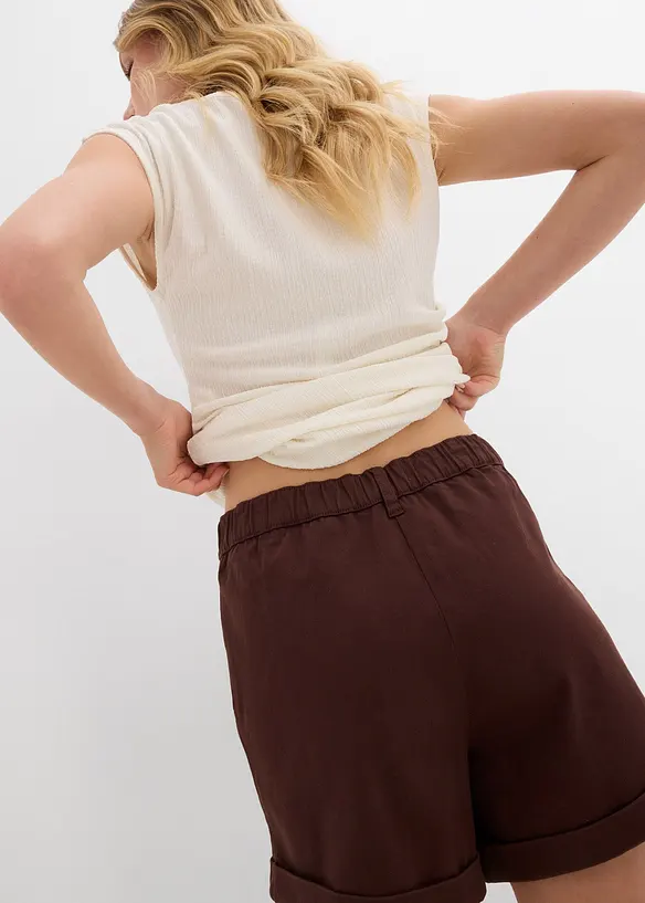 Shorts i twill med høy midje, bonprix