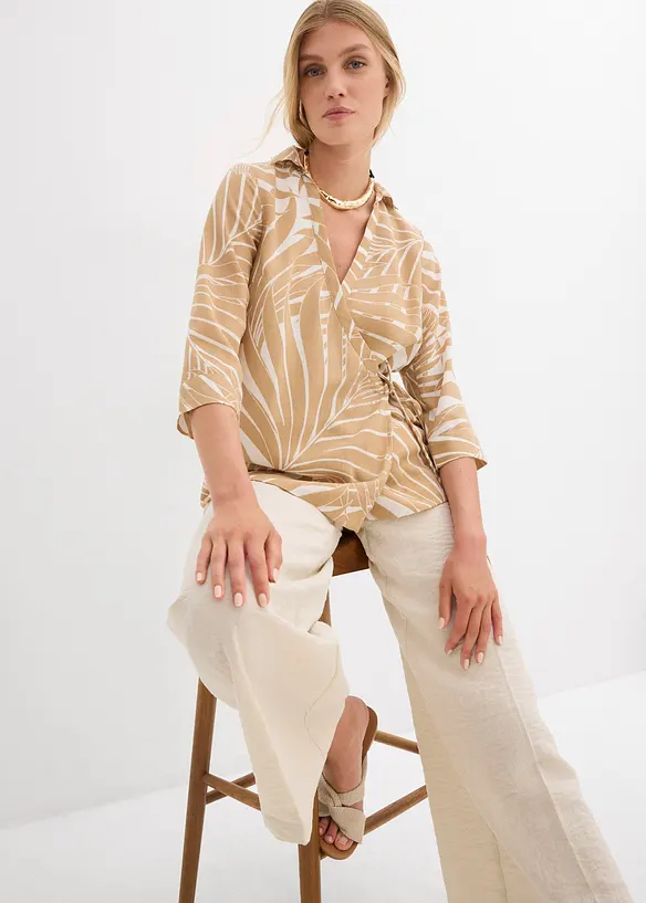 Kimonobluse i linstil, bonprix