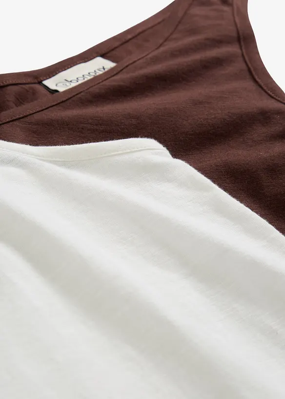 Singlet i 100% økologisk bomull (2-pack), bonprix