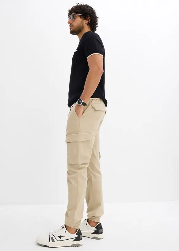 Regular Fit slip on-cargobukse, Straight, bonprix