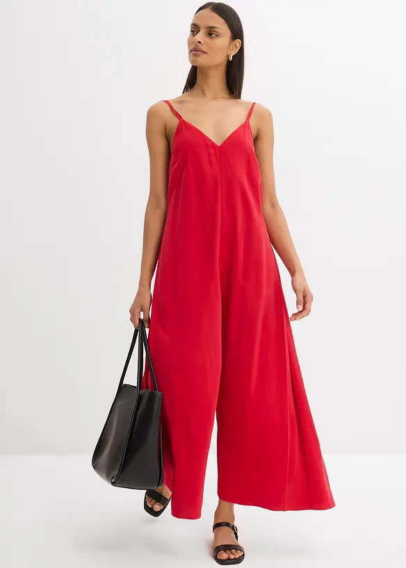 Jumpsuit av viskosemiks med regulerbare stropper, bonprix