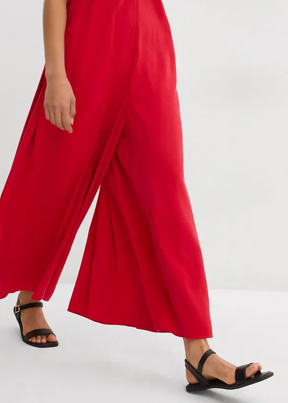 Jumpsuit av viskosemiks med regulerbare stropper, bonprix