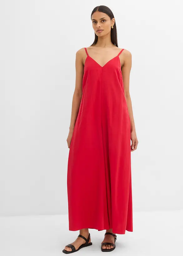 Jumpsuit av viskosemiks med regulerbare stropper, bonprix