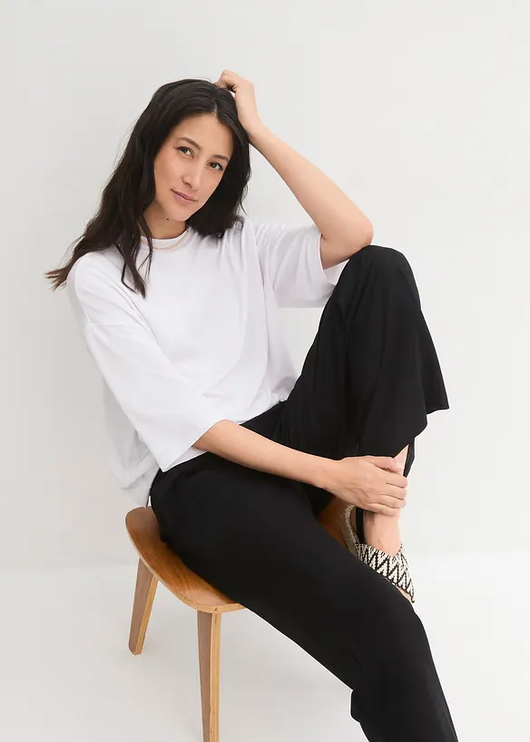 Vid palazzobukse med komfortlinning, bonprix