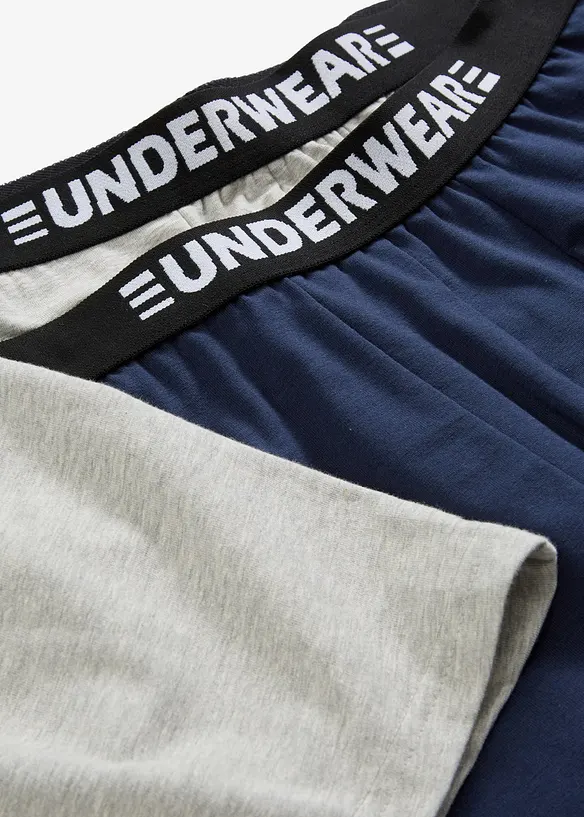 Ettersittende boksershorts med myk, økologisk bomull og lengre ben (3-pack), bonprix