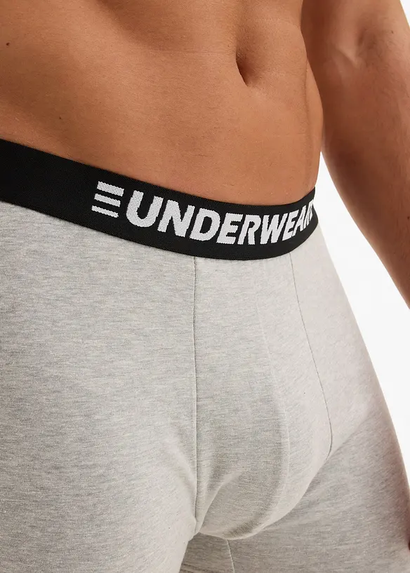 Ettersittende boksershorts med myk, økologisk bomull og lengre ben (3-pack), bonprix