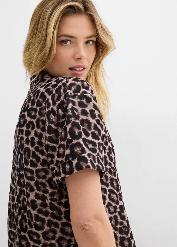 Oversized bluse i musselin, bonprix