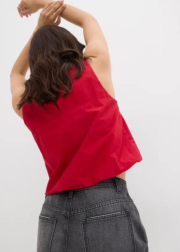 Jeansskjørt med asymmetrisk linning, bonprix