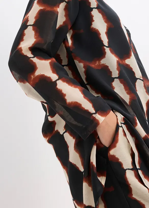 Lang bluse med batikk-print, bonprix