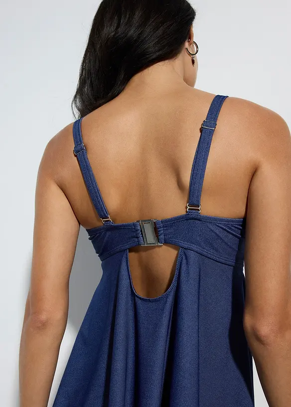 Lang tankini (2-delt sett) i jeans look, bonprix