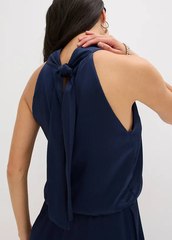 Jumpsuit i strukturert sateng, bonprix