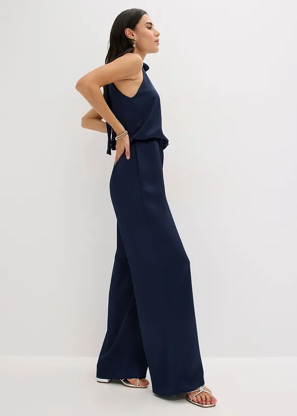 Jumpsuit i strukturert sateng, bonprix