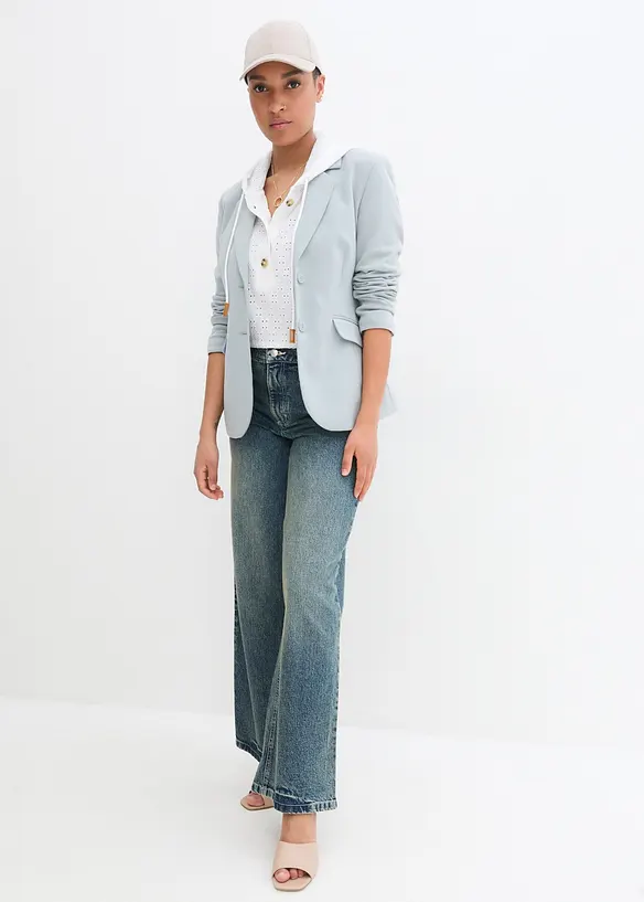 Wide Leg-jeans High Waist, Low Stretch, bonprix