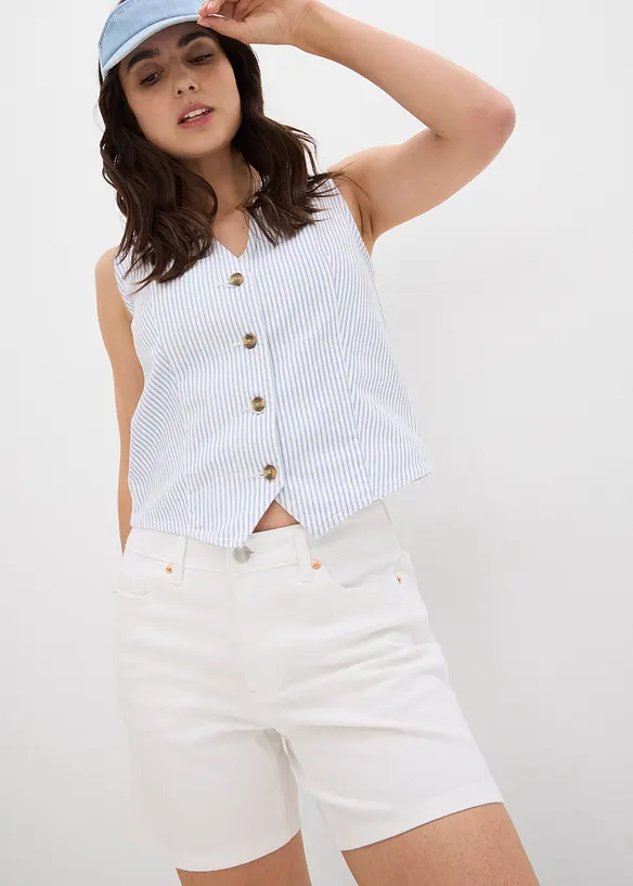 Bermudashorts i denim Mid Waist, Low Stretch, bonprix
