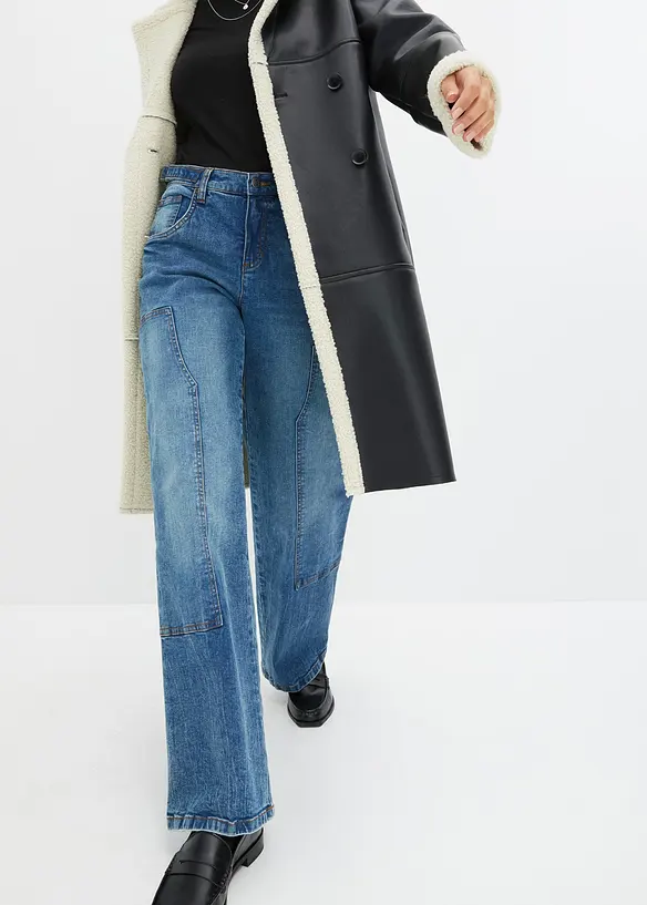 Wide Leg-jeans Mid Waist, bonprix