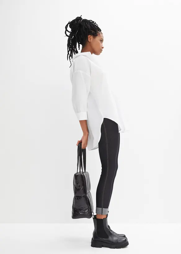 Leggings i jeans look av bomullsmiks, bonprix