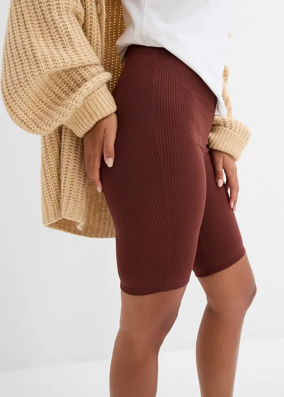 High Waist-sykkelbukse av ribbet jersey, bonprix