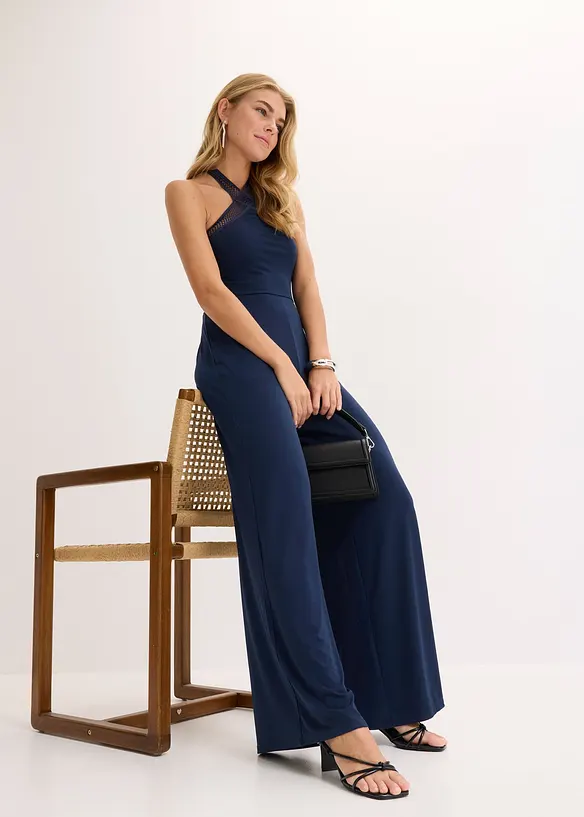 Jersey jumpsuit med laser-cut outs, bonprix