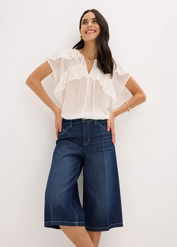 Jeansbermuda Mid Waist, Low Stretch, bonprix