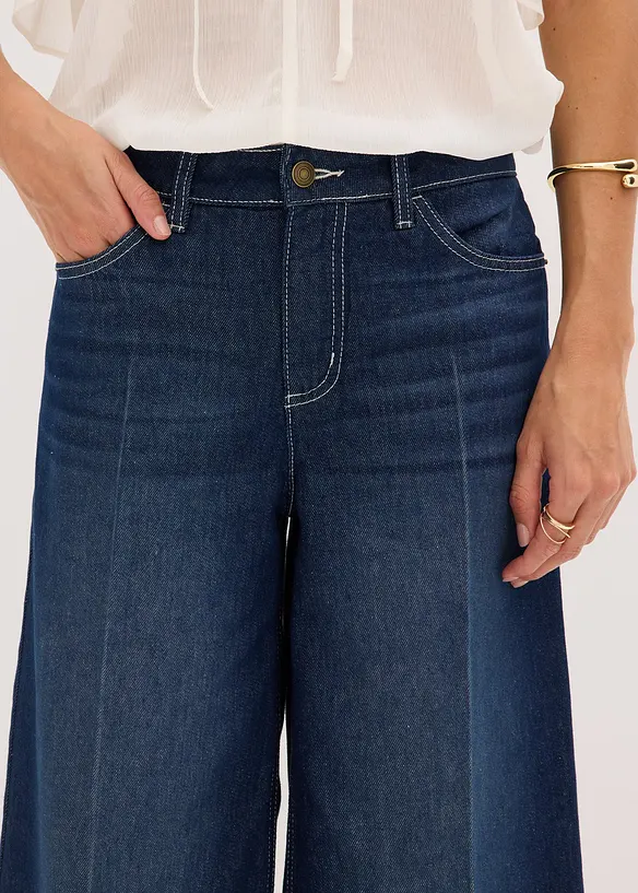 Jeansbermuda Mid Waist, Low Stretch, bonprix