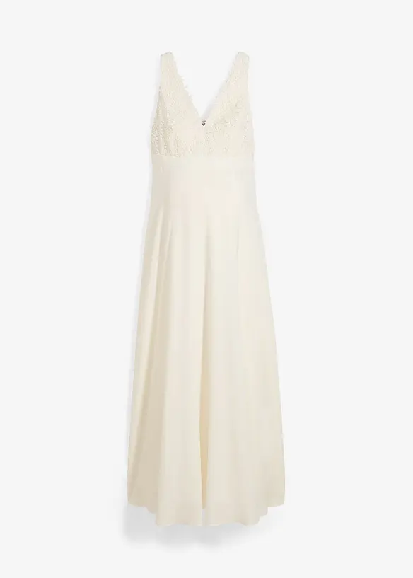 Mamma-brudekjole i blondemateriale, sateng og georgette, bonprix