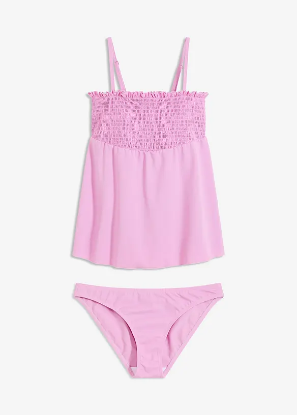 Bandeau tankini med vaflet topp (2-delt sett), bonprix