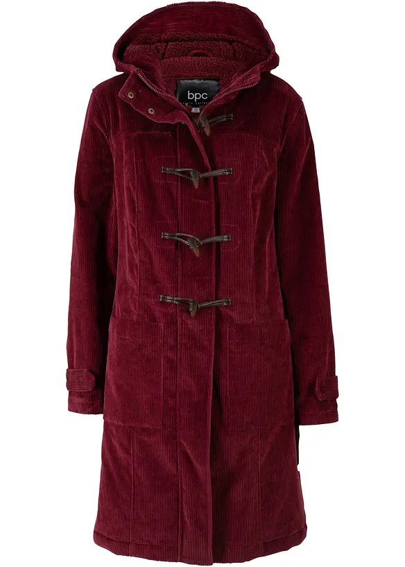 Halvlang duffelcoat med fôr, bonprix
