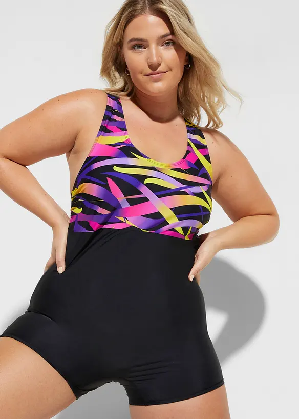 Badedrakt med ben, hurtigtørkende, bonprix