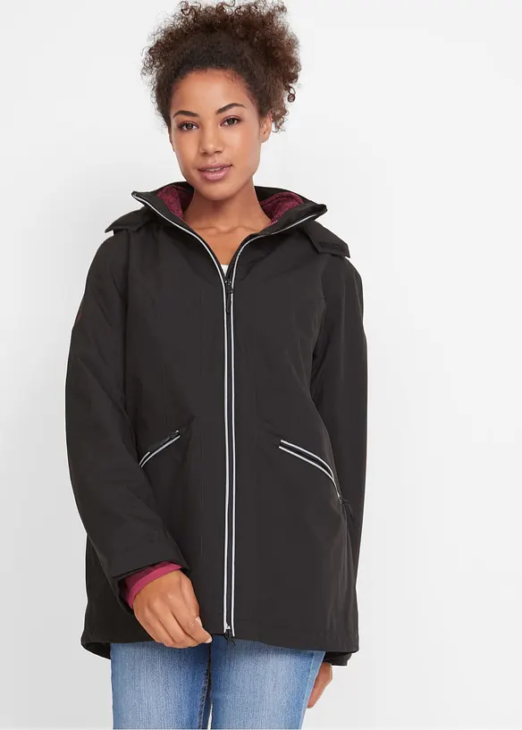 Outdoor-funkjsonsjakke, 3-i-1, med strikket fleece innvendig, bonprix