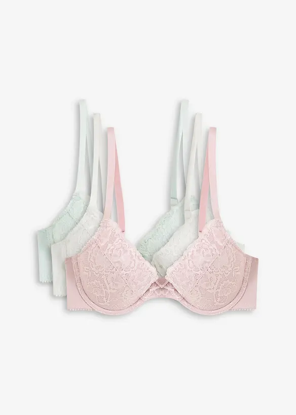 Push up-BH med fine blonder (3-pack), bonprix