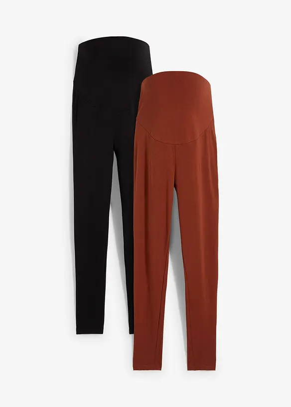 Mammaleggings i økologisk bomull (2-pack), bonprix
