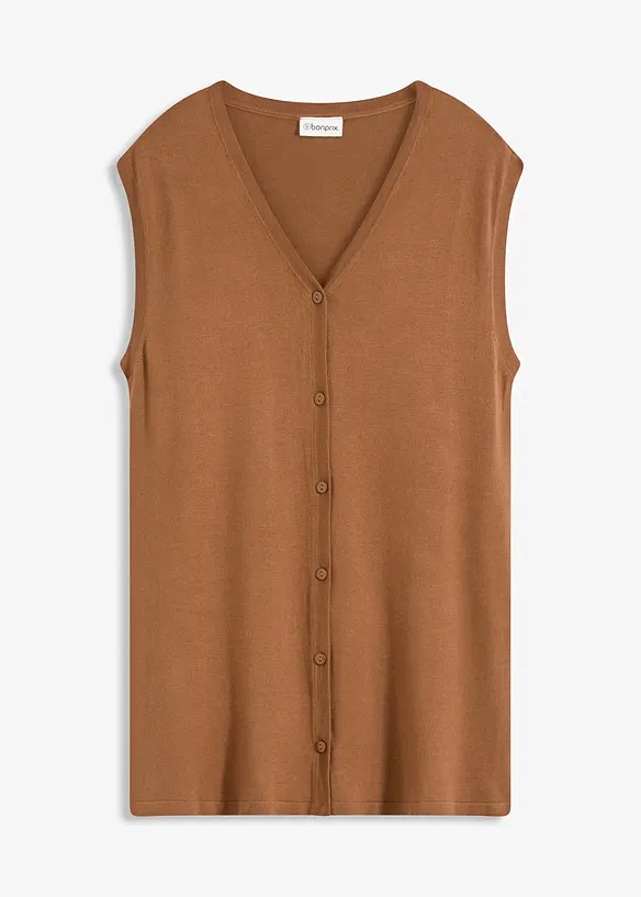 Lang finstrikket vest, bonprix