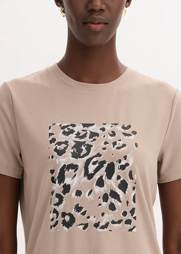 T-skjorte med leopardtrykk, bonprix