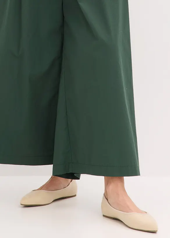 Bukse i bomullspoplin med belte (2-delt sett), bonprix