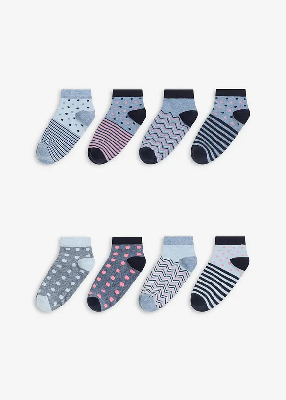Sneakerssokker med økologisk bomull (8-pack), bonprix