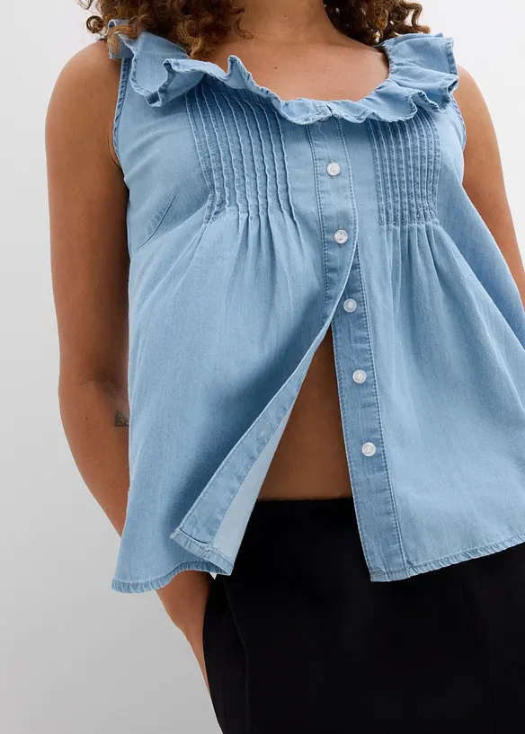 Denimbluse i økologisk bomull, bonprix