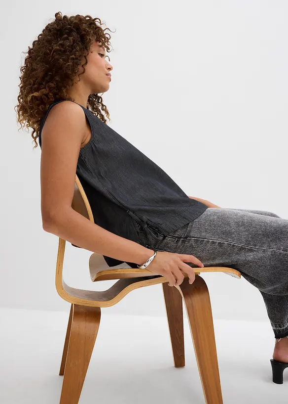 Denimbluse i økologisk bomull, bonprix