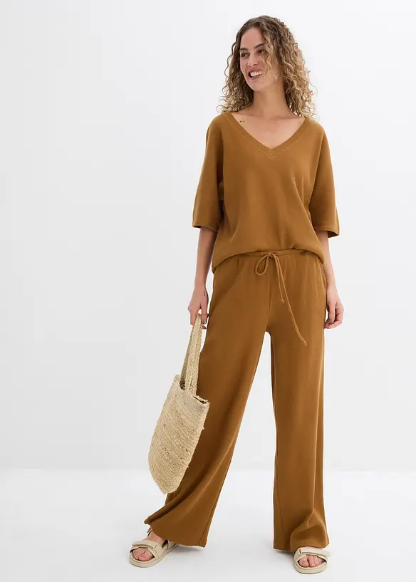 Bukse i strukturmateriale i 100% bomull, bonprix