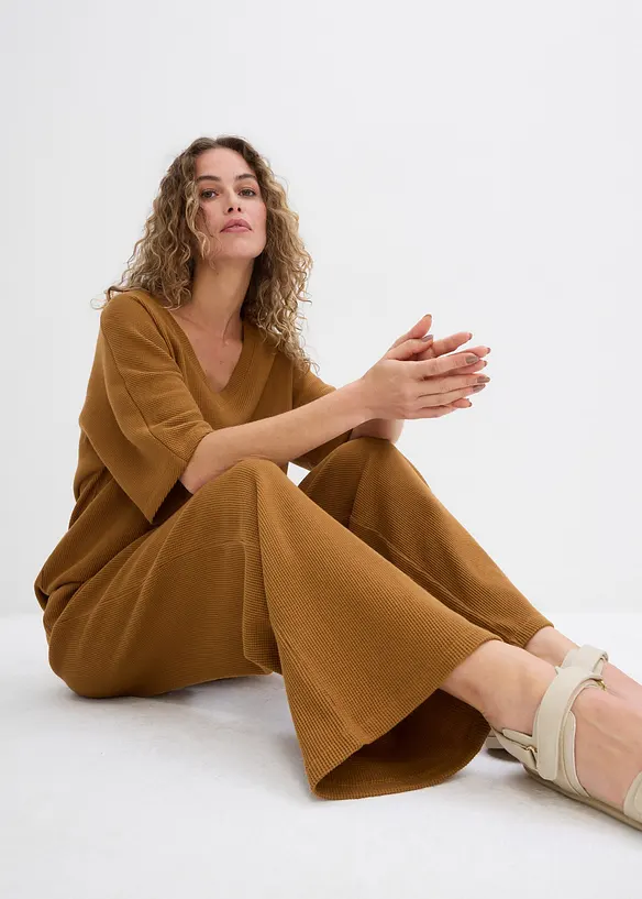 Bukse i strukturmateriale i 100% bomull, bonprix