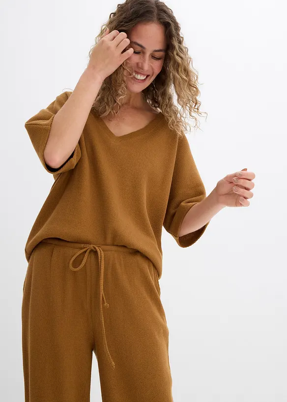 Bukse i strukturmateriale i 100% bomull, bonprix