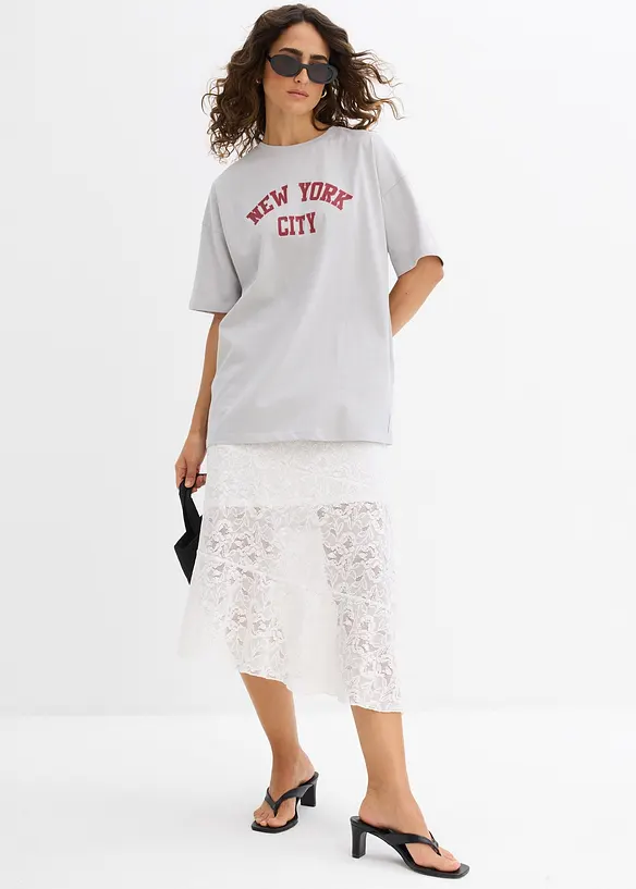 Oversized topp i 100% økologisk bomull, bonprix