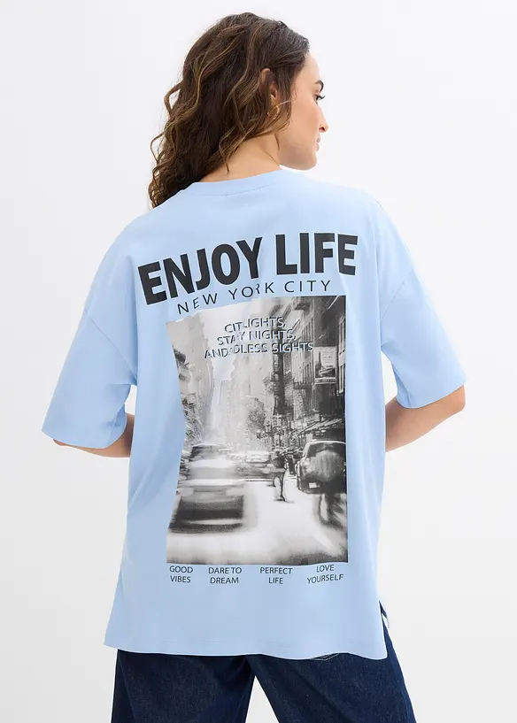 Oversized topp i 100% økologisk bomull, bonprix