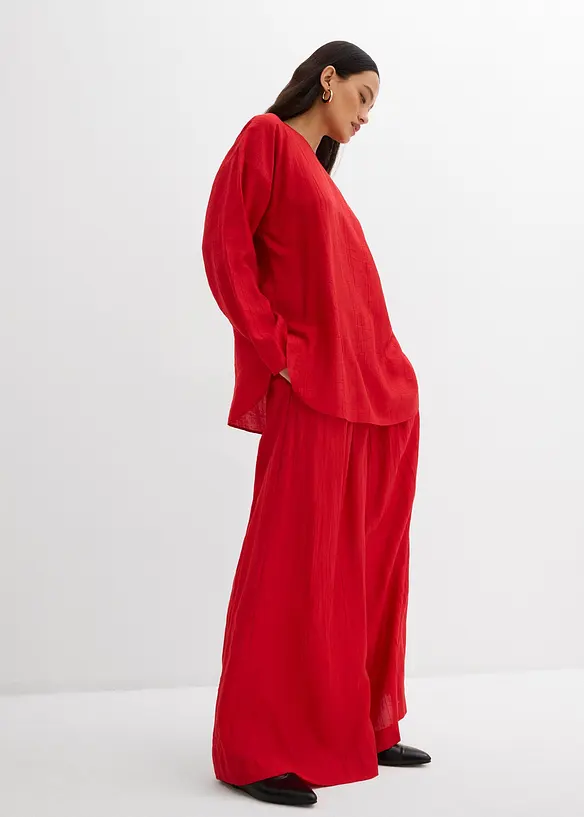 Oversized crinkle blusetunika i strukturert viskosemiks, bonprix