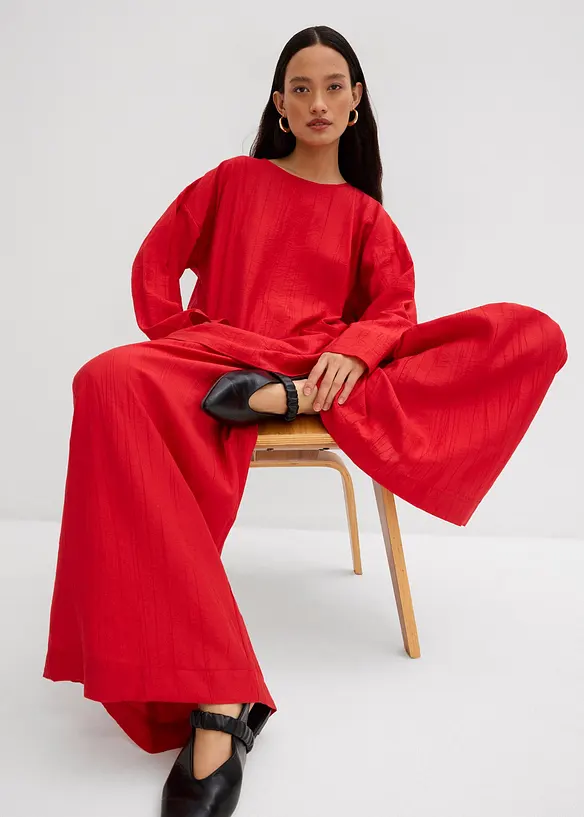 Oversized crinkle blusetunika i strukturert viskosemiks, bonprix