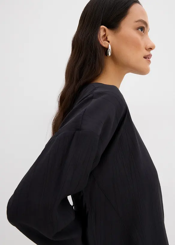 Oversized crinkle blusetunika i strukturert viskosemiks, bonprix