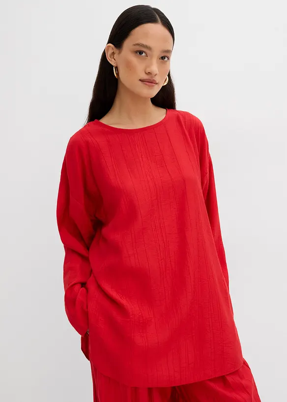 Oversized crinkle blusetunika i strukturert viskosemiks, bonprix