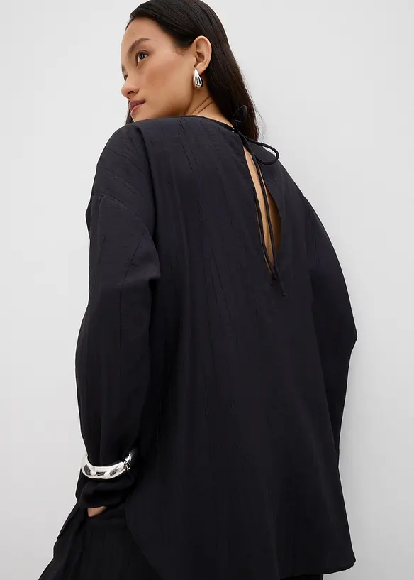 Oversized crinkle blusetunika i strukturert viskosemiks, bonprix