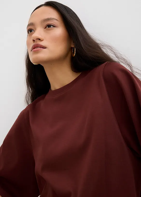 Oversized topp med vide ermer, av 100% bomull, bonprix