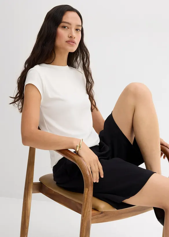 Ribbet topp i myk modalmiks, bonprix