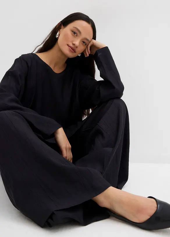Oversized crinkle blusetunika i strukturert viskosemiks, bonprix